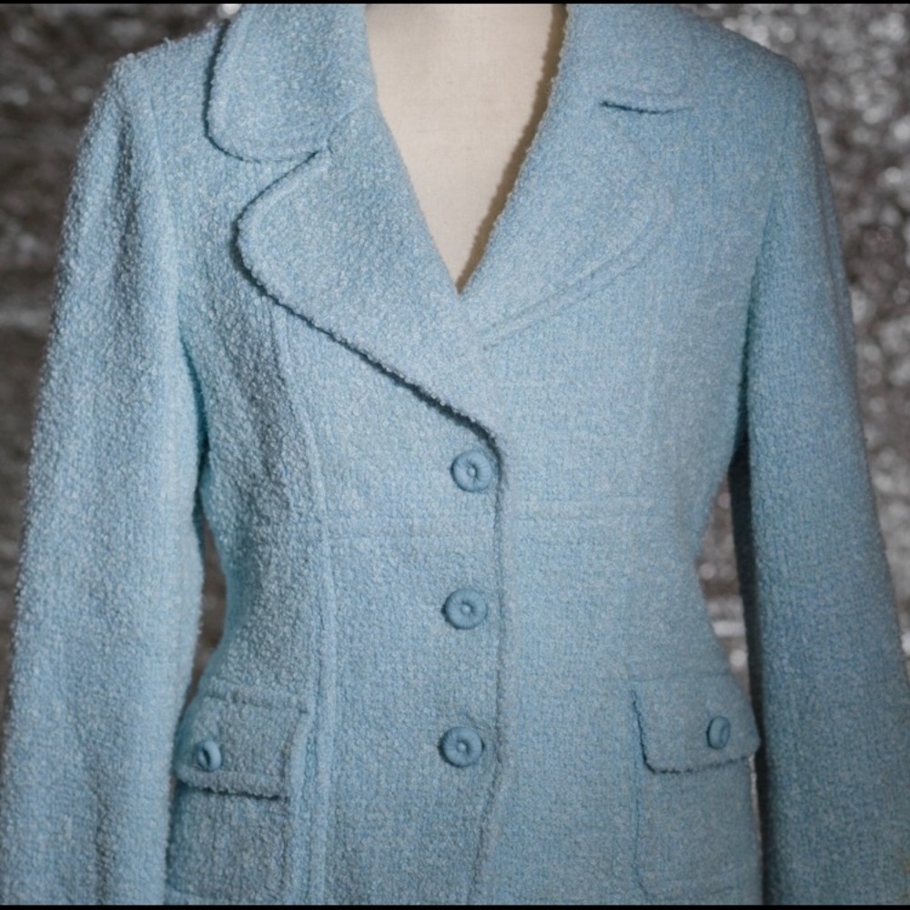 Marvin Richards baby blue wool blend jacket L